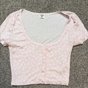 Sunday Best Light Pink Floral Crop Top